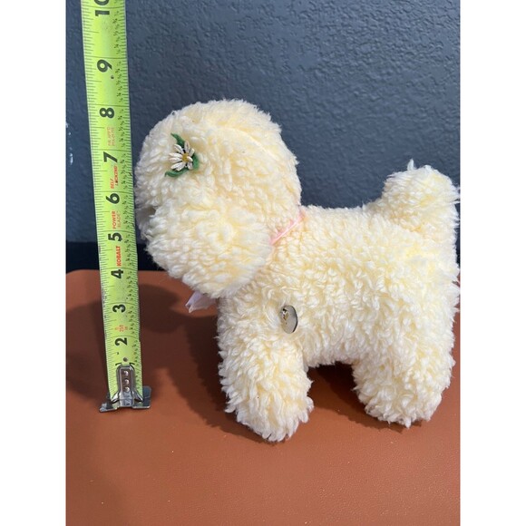 Vintage 8"  Cream baby Lamb Blue Eyes wind up musical plush - Picture 6 of 6
